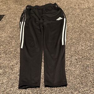 Adidas Black Joggers with White Accents